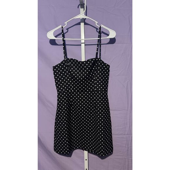 (383) Black and White French Connection Polka Dot Dress Size 4 - Picture 1 of 1